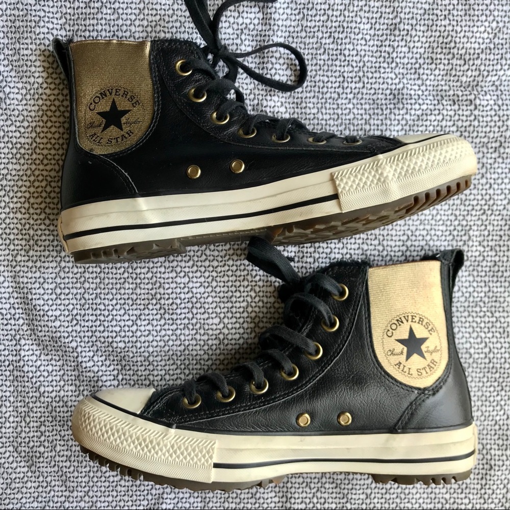 Converse All Star Chuck Taylor Black & Cream High-Top Chelsea Boot Sneakers